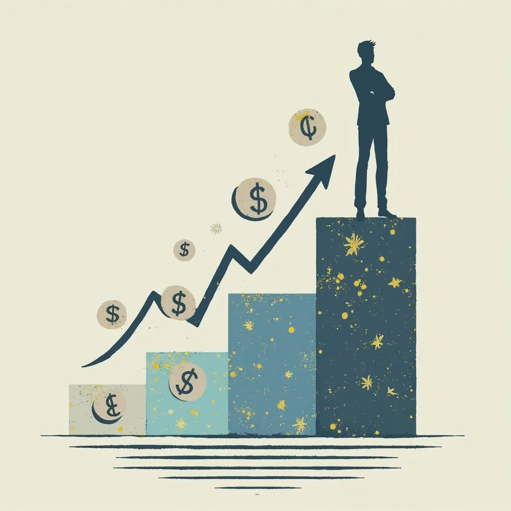 Graphique de succès client grâce à l'IA financière